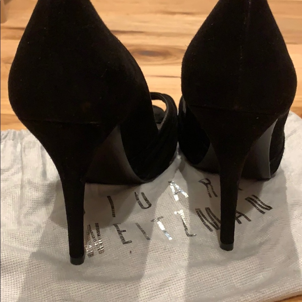 Stuart Weitzman Velvet Peep Toe Pumps - Picture 7 of 8